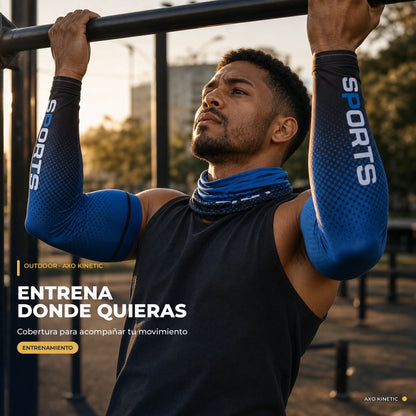 Hombre entrenando con mangas Axo Kinetic